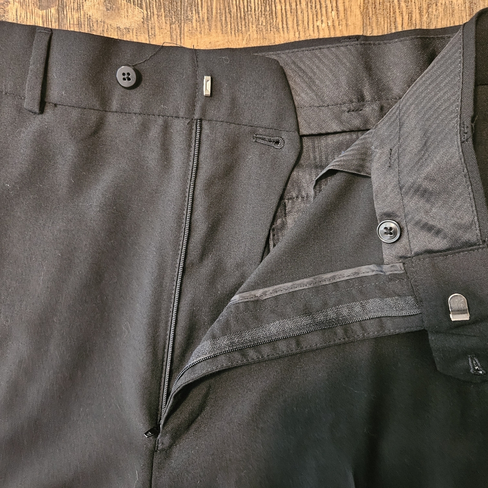 Na STAFFORD performance mens Dress Pants SIZE 38x34 COLOR BLACK POLYESTER/WOOL - Picture 6 of 10